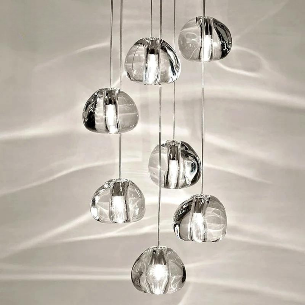 Adjustable Crystal Chandelier Light Pendant for Home and Restaurant Decor – Elegant Clear and Chrome Finish