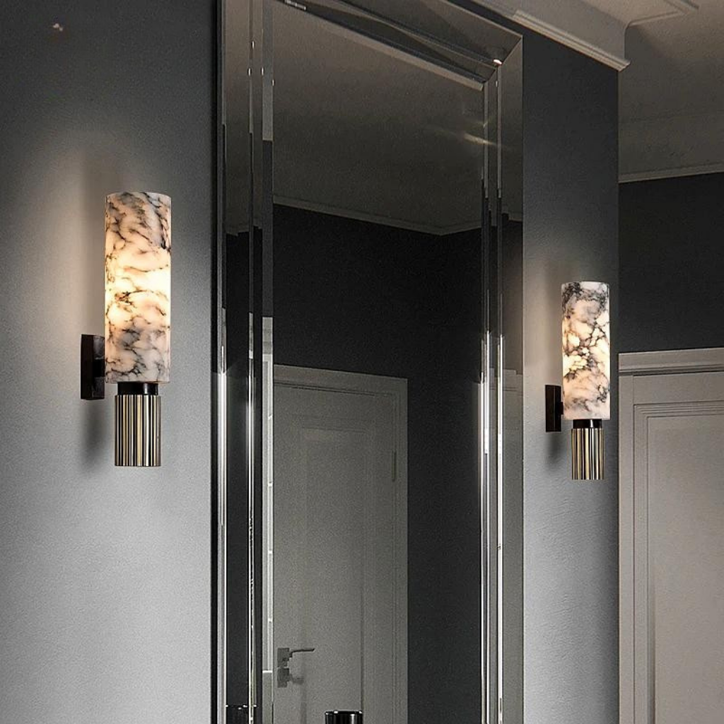 Luxury Marble Wall Sconce – 15.7 Wall Lamp for Living Room and Bedroom Lighting, E27 Socket