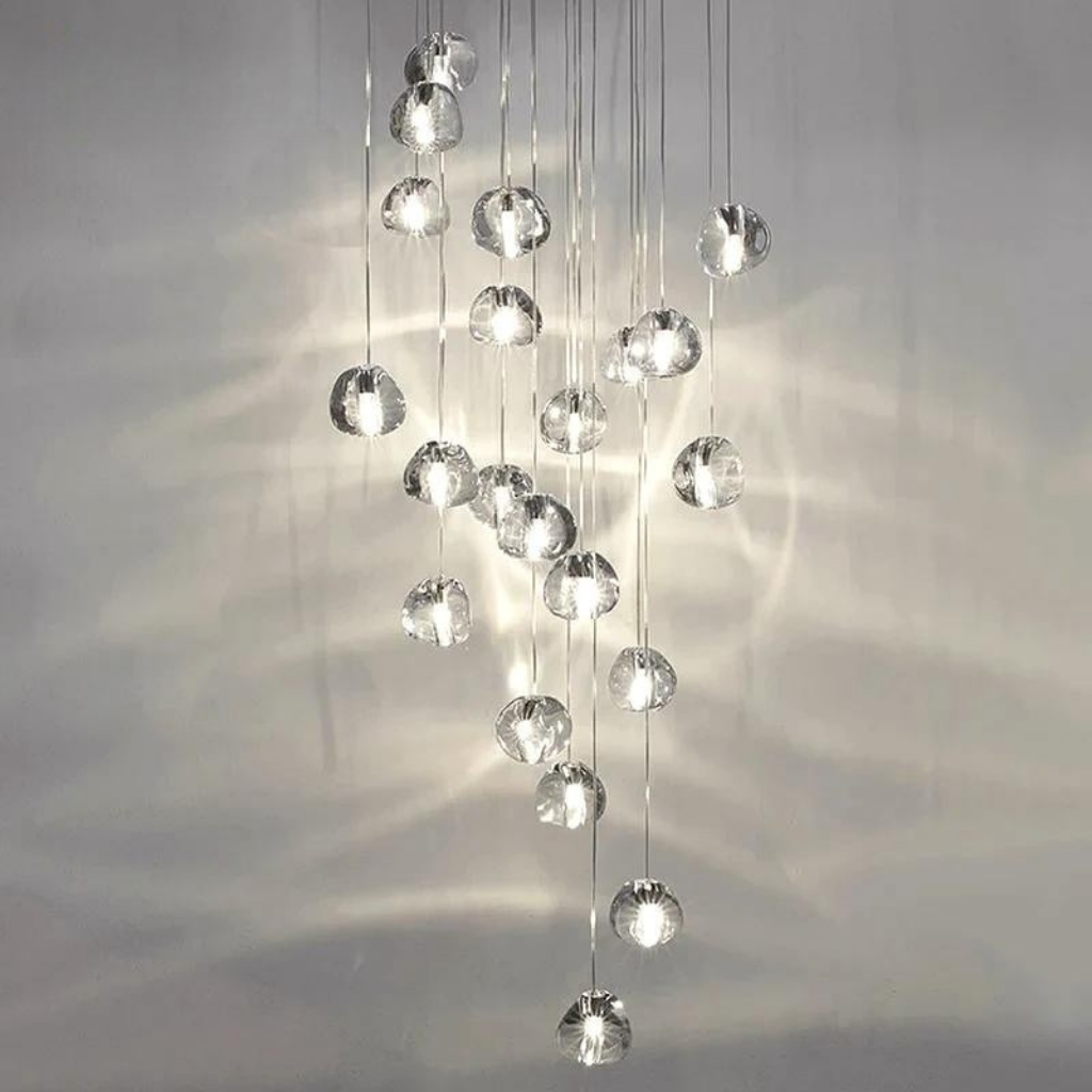 Adjustable Crystal Chandelier Light Pendant for Home and Restaurant Decor – Elegant Clear and Chrome Finish
