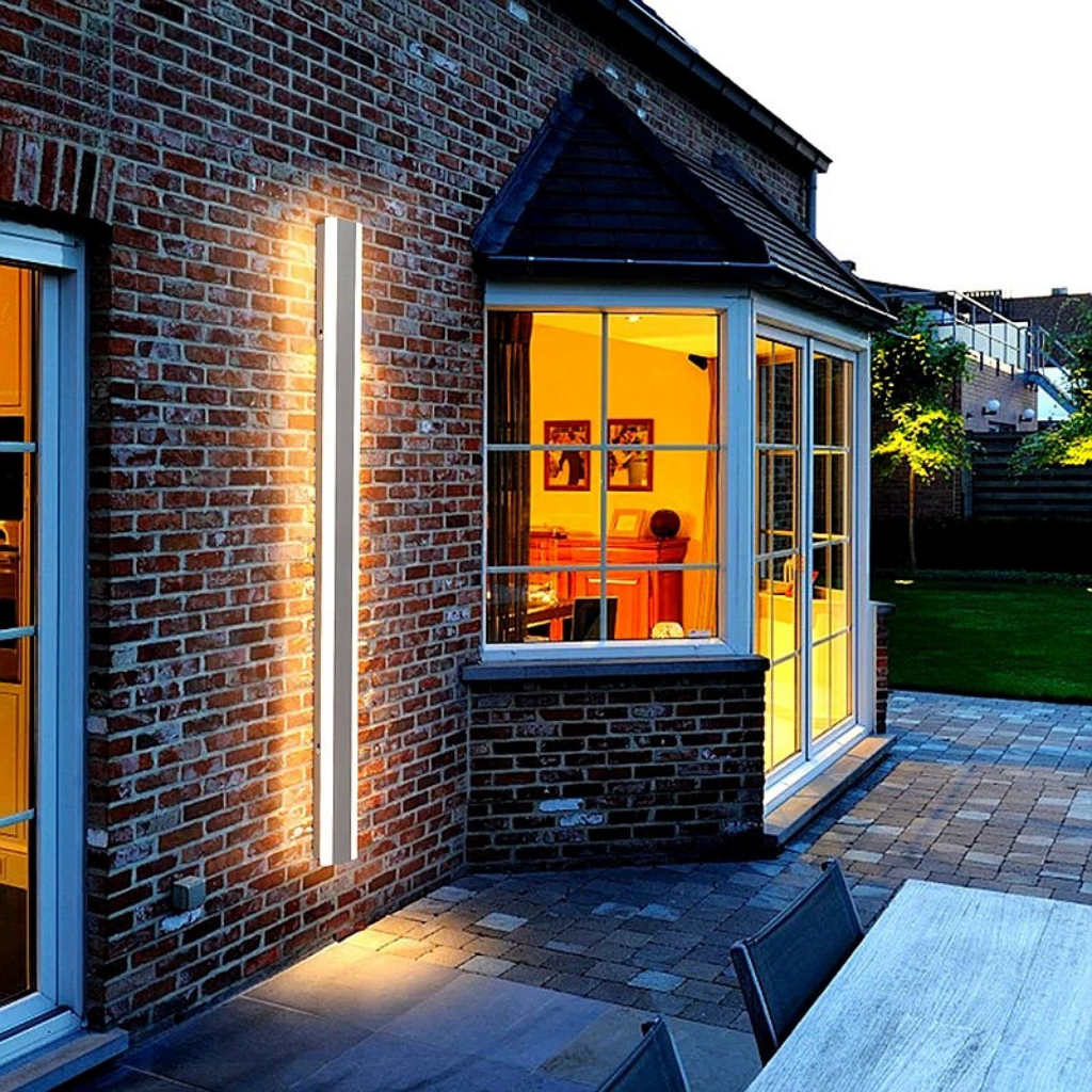 LED Outdoor Wall Lights – Modern Black and Gold Wall Lantern for Garage and Porch, Energy Efficient Exterior Wall Lamp