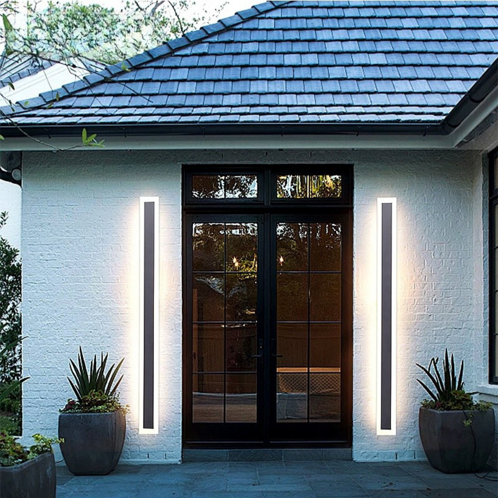 Modern Outdoor Wall Lamp, Waterproof LED Exterior Wall Light, Anti-Rust Garden Fixture in Multiple Colors