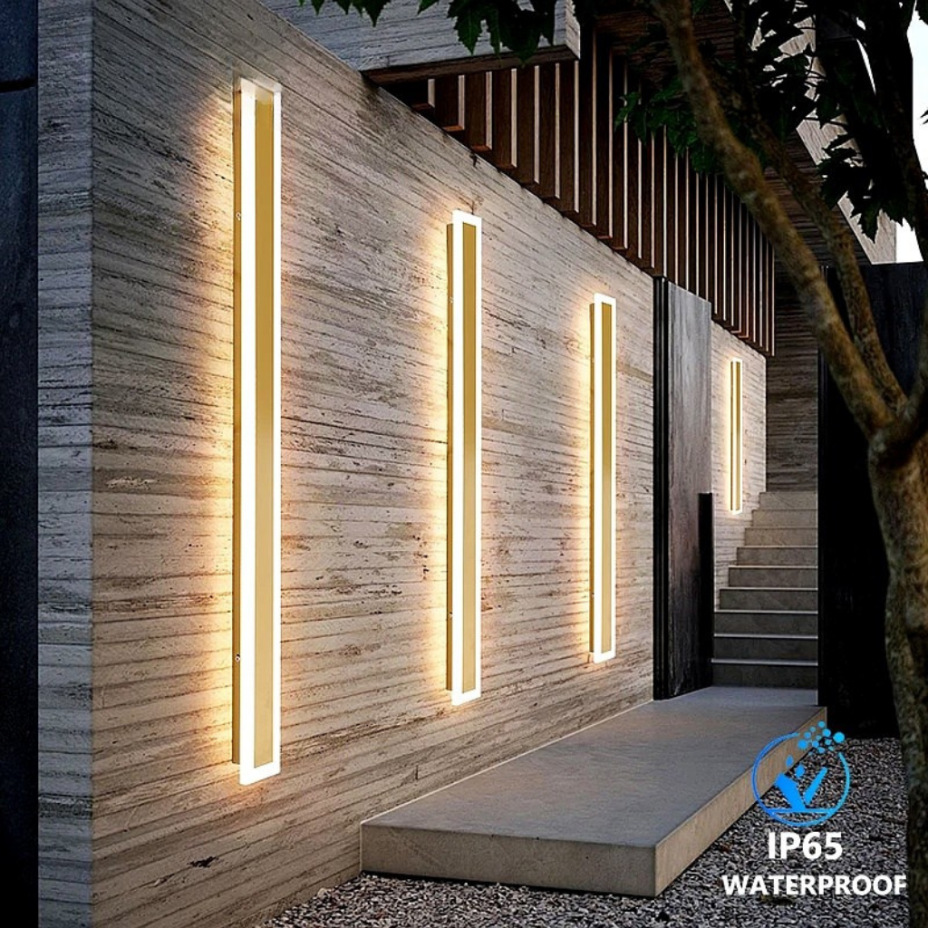 Modern Outdoor Wall Lamp, Waterproof LED Exterior Wall Light, Anti-Rust Garden Fixture in Multiple Colors