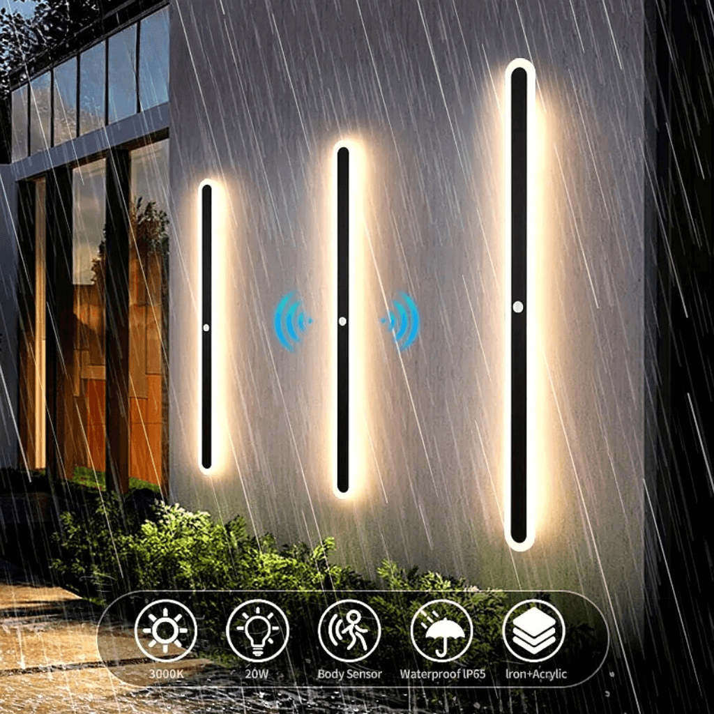 Outdoor Motion Sensor Wall Light - IP65 Waterproof LED Garden Wall Lantern for Villa and Garage