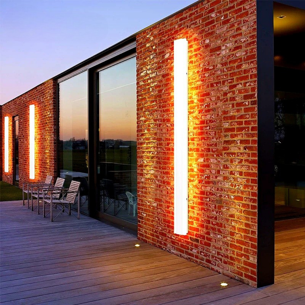 LED Outdoor Wall Lights – Modern Black and Gold Wall Lantern for Garage and Porch, Energy Efficient Exterior Wall Lamp