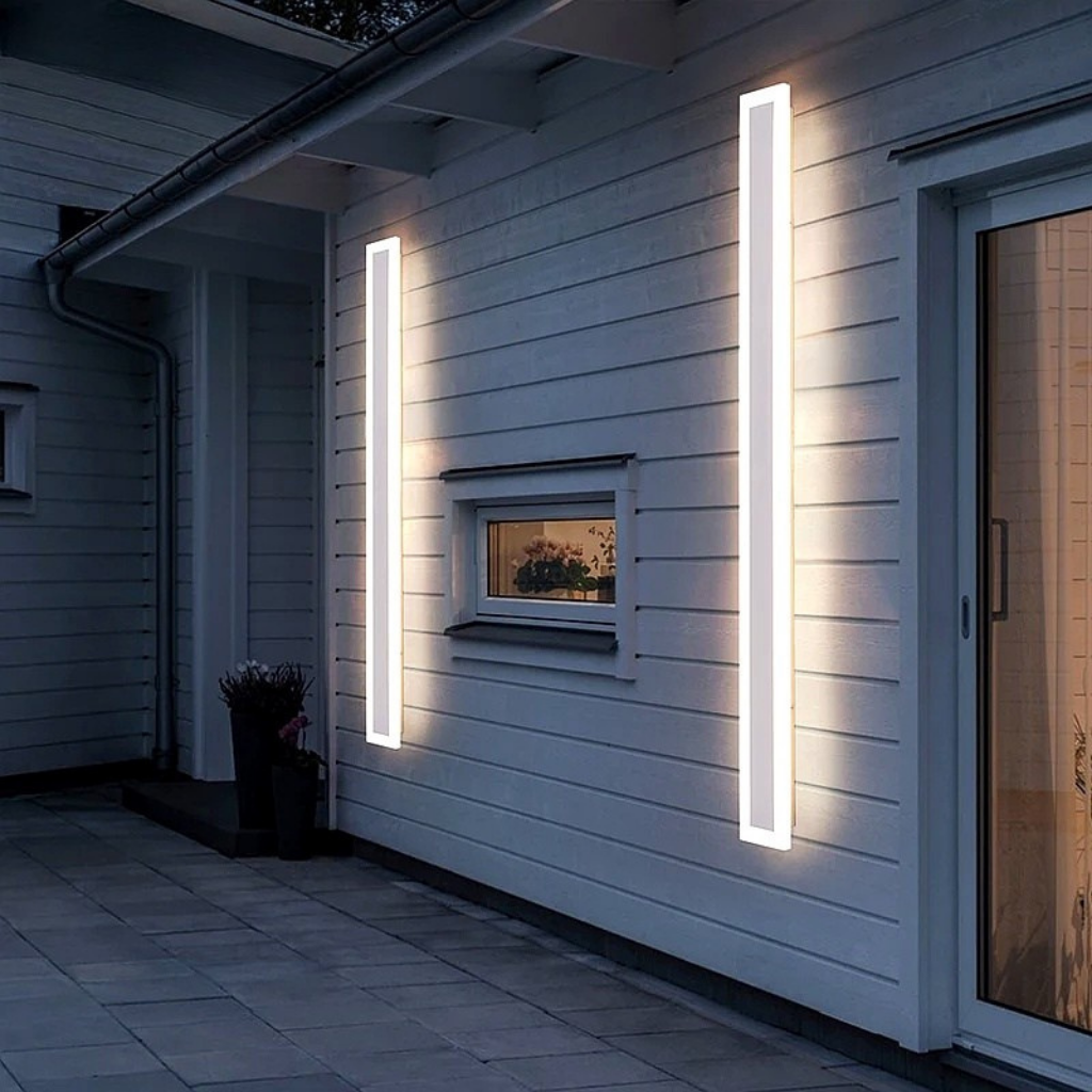 Modern Outdoor Wall Lamp, Waterproof LED Exterior Wall Light, Anti-Rust Garden Fixture in Multiple Colors