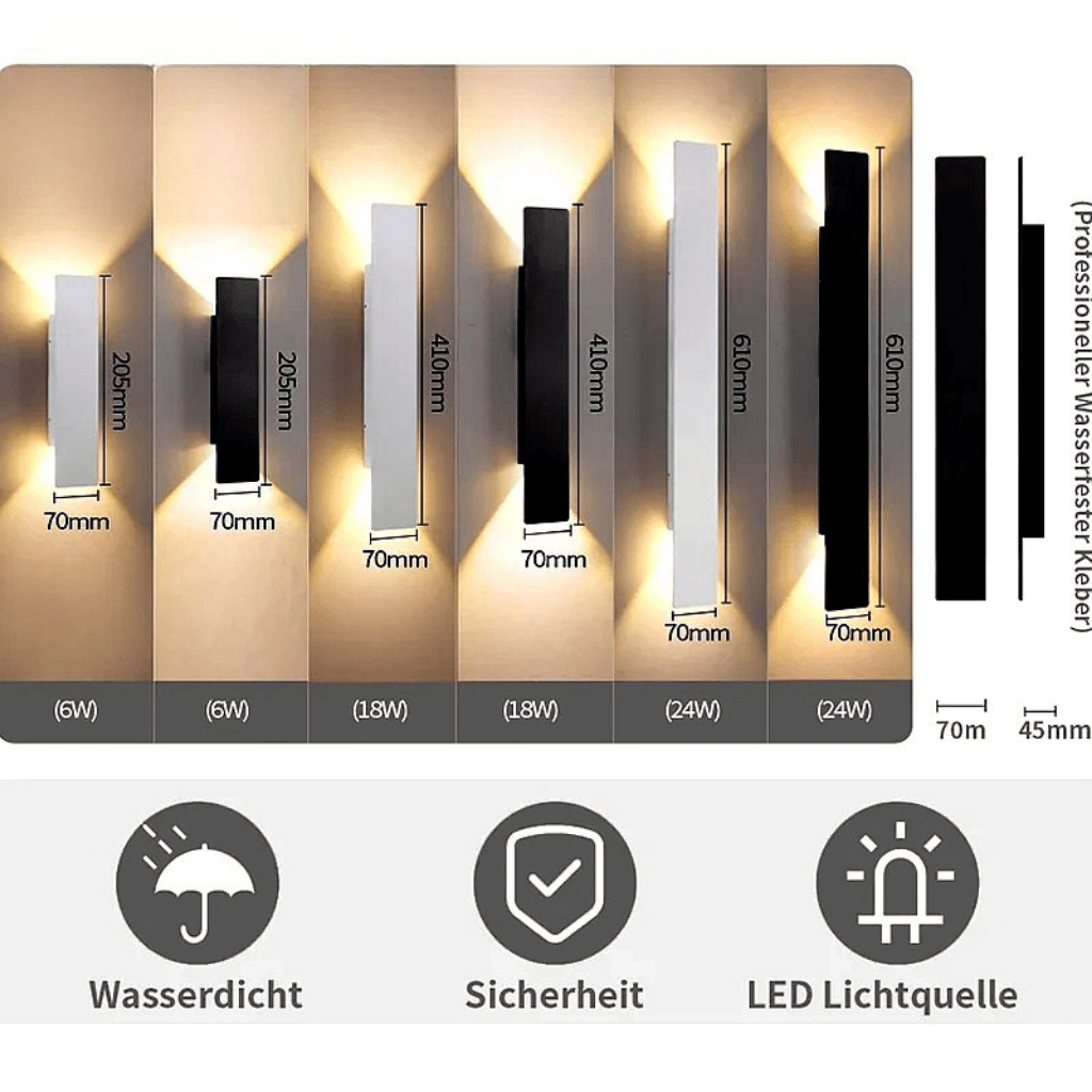 Modern Waterproof LED Wall Lights – Up and Down Sconce Light for Indoor and Outdoor Use, Energy Efficient Wall Lamp
