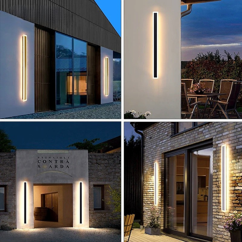 Modern Outdoor Wall Lamp, Waterproof LED Exterior Wall Light, Anti-Rust Garden Fixture in Multiple Colors