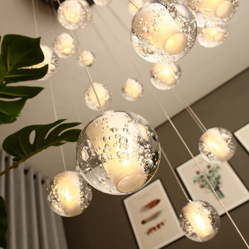 Elegant Crystal Glass Pendant Light with Adjustable Cable for Kitchen and Indoor Spaces – Modern Hanging Lights 1