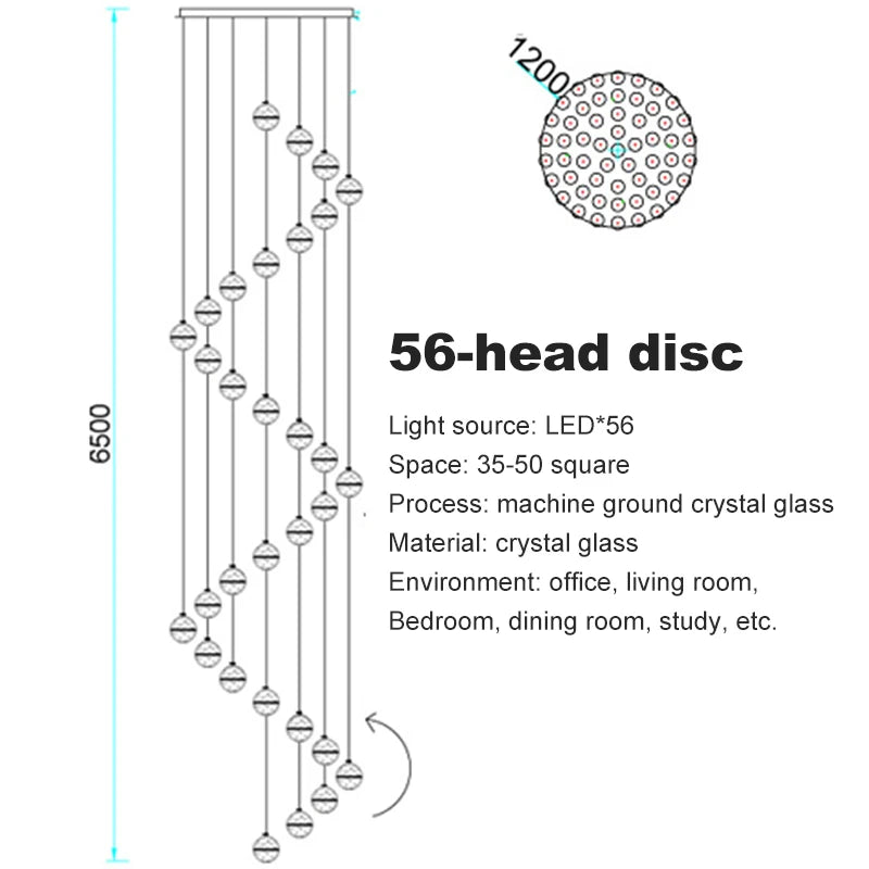Elegant Crystal Glass Pendant Light with Adjustable Cable for Kitchen and Indoor Spaces – Modern Hanging Lights 14