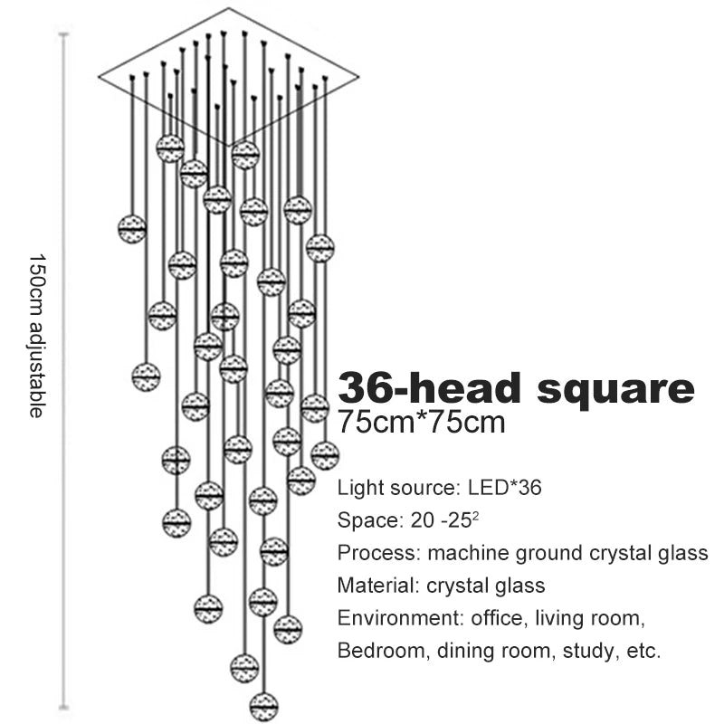 Elegant Crystal Glass Pendant Light with Adjustable Cable for Kitchen and Indoor Spaces – Modern Hanging Lights 26