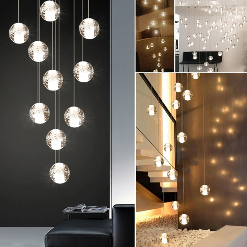 Elegant Crystal Glass Pendant Light with Adjustable Cable for Kitchen and Indoor Spaces – Modern Hanging Lights 3
