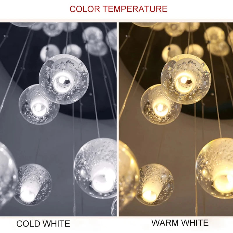 Elegant Crystal Glass Pendant Light with Adjustable Cable for Kitchen and Indoor Spaces – Modern Hanging Lights 4
