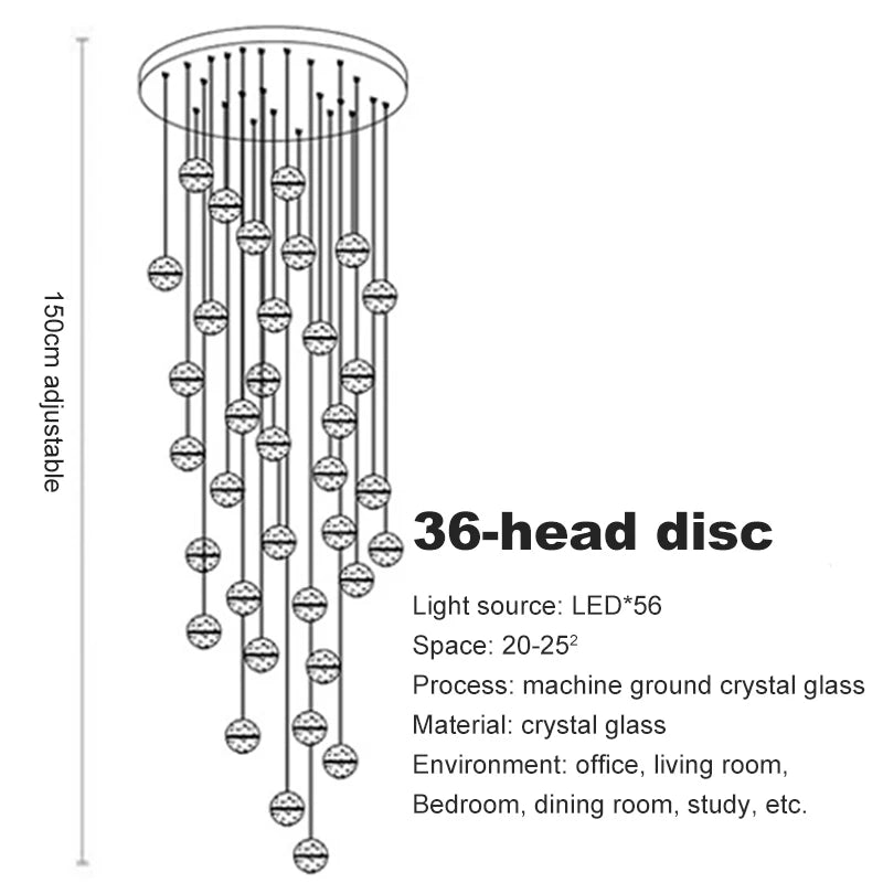 Elegant Crystal Glass Pendant Light with Adjustable Cable for Kitchen and Indoor Spaces – Modern Hanging Lights 7