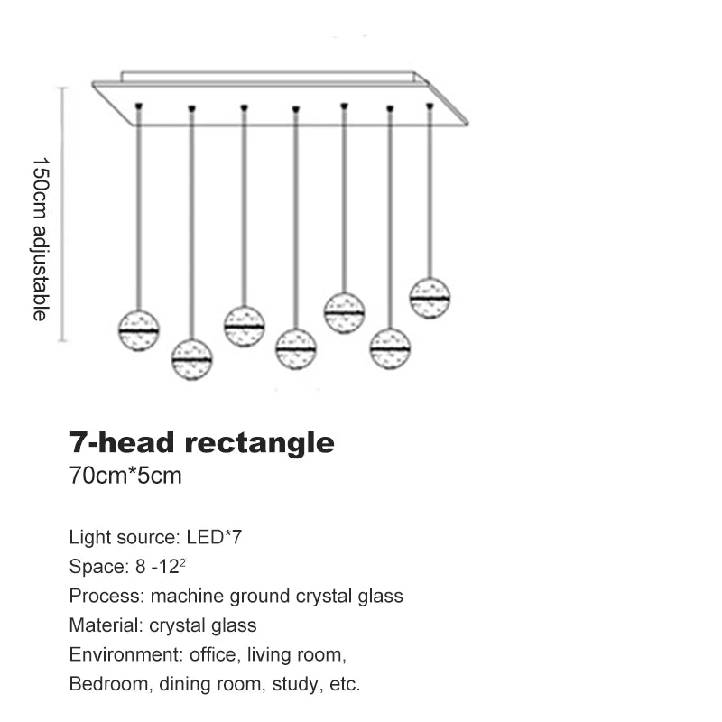 Elegant Crystal Glass Pendant Light with Adjustable Cable for Kitchen and Indoor Spaces – Modern Hanging Lights 8