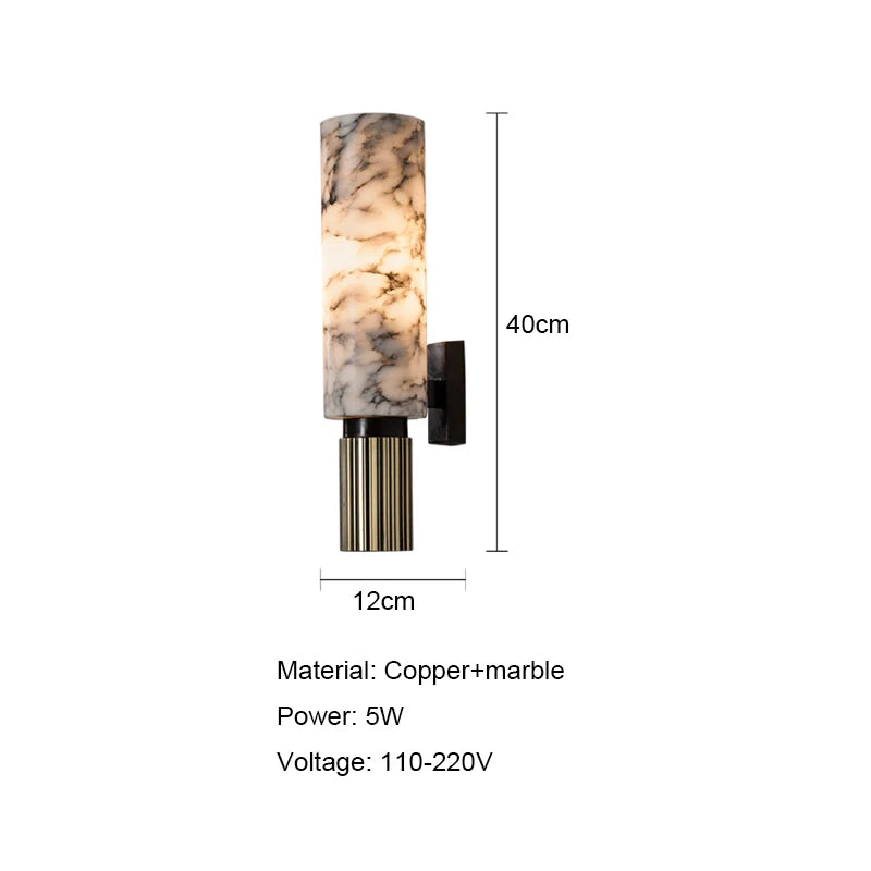 Luxury Marble Wall Sconce – 15.7 Wall Lamp for Living Room and Bedroom Lighting, E27 Socket 4