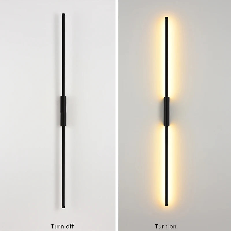 Minimalist Black Wall Sconce – LED Wall Lamp for Bedroom and Living Room, Space-Saving Indoor Wall Lights 3