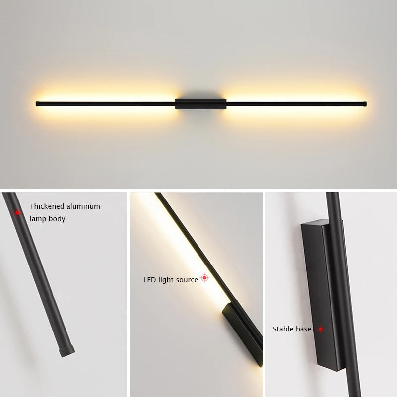 Minimalist Black Wall Sconce – LED Wall Lamp for Bedroom and Living Room, Space-Saving Indoor Wall Lights 5