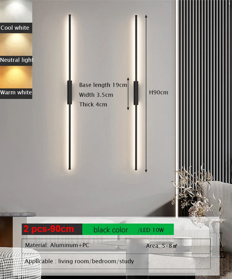 Minimalist Black Wall Sconce – LED Wall Lamp for Bedroom and Living Room, Space-Saving Indoor Wall Lights 9