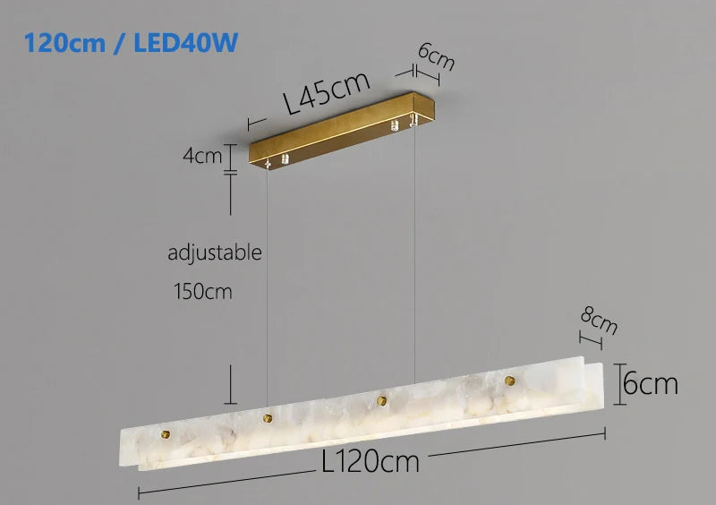 Modern LED Pendant Light with Natural Marble Finish for Kitchen Island and Dining Room – Adjustable Height, Energy-Efficient Lighting 6