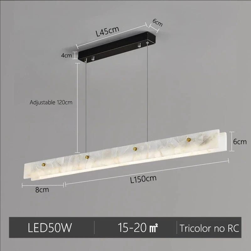 Modern LED Pendant Light with Natural Marble Finish for Kitchen Island and Dining Room – Adjustable Height, Energy-Efficient Lighting 7