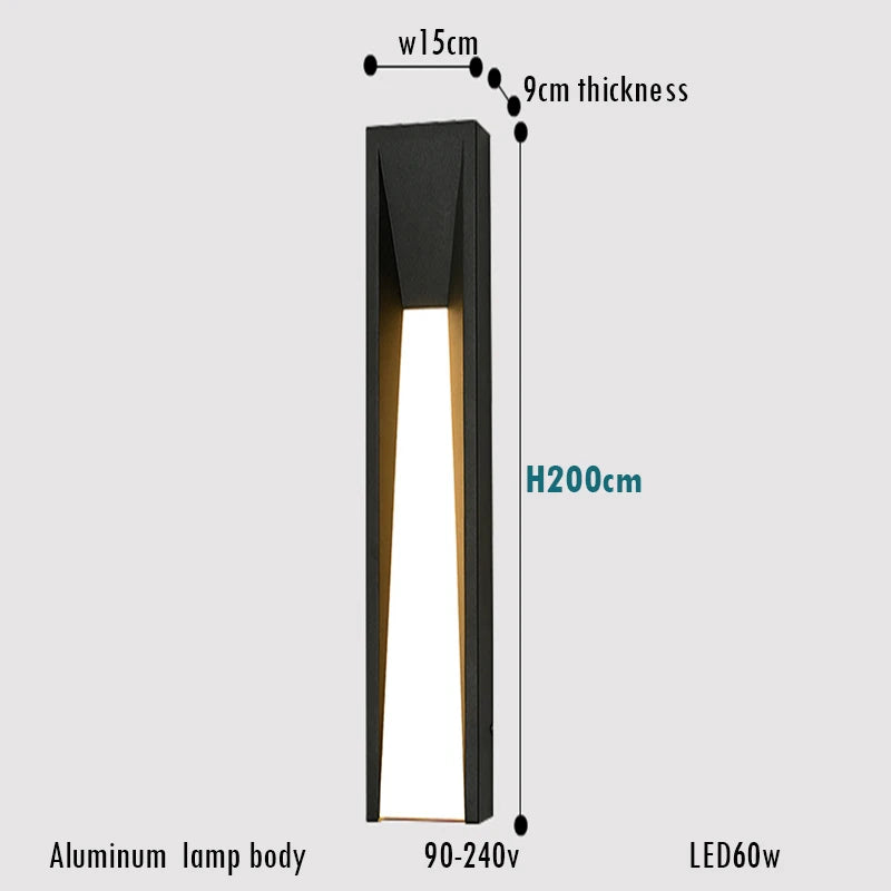Modern Outdoor Wall Lamp, Black Aluminum Exterior Lighting for Porch and Garden – LED, Available in Multiple Sizes and Color Temperatures 8