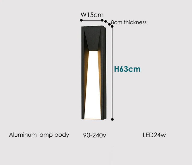 Modern Outdoor Wall Lamp, Black Aluminum Exterior Lighting for Porch and Garden – LED, Available in Multiple Sizes and Color Temperatures 9
