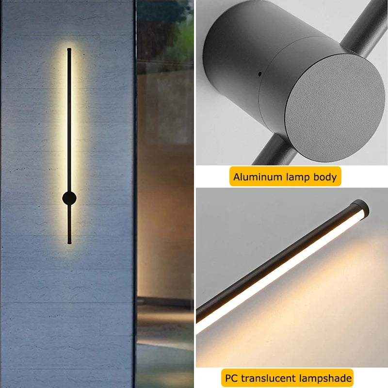 Outdoor Waterproof Wall Sconces, IP65 Linear Wall Lights for Porch and Courtyard, Anti-Rust Design, Multiple Color Temperatures 5