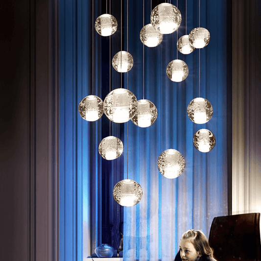 Elegant Crystal Glass Pendant Light with Adjustable Cable for Kitchen and Indoor Spaces – Modern Hanging Lights