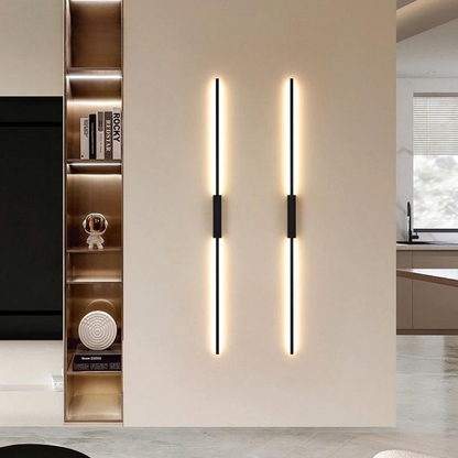 Minimalist Black Wall Sconce – LED Wall Lamp for Bedroom and Living Room, Space-Saving Indoor Wall Lights