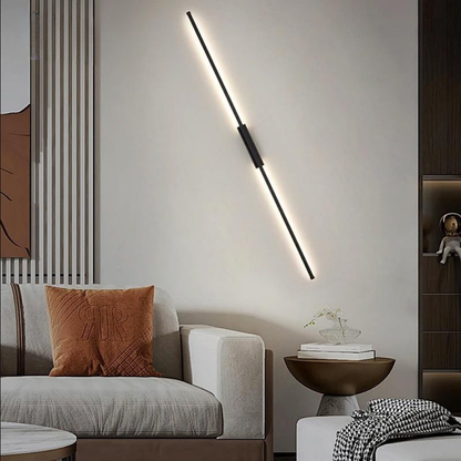 Minimalist Black Wall Sconce – LED Wall Lamp for Bedroom and Living Room, Space-Saving Indoor Wall Lights