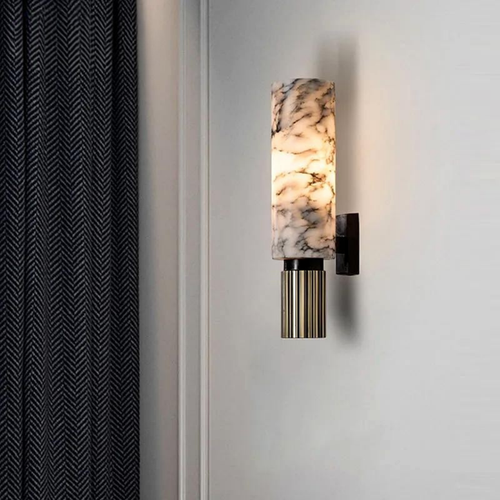 Luxury Marble Wall Sconce – 15.7 Wall Lamp for Living Room and Bedroom Lighting, E27 Socket