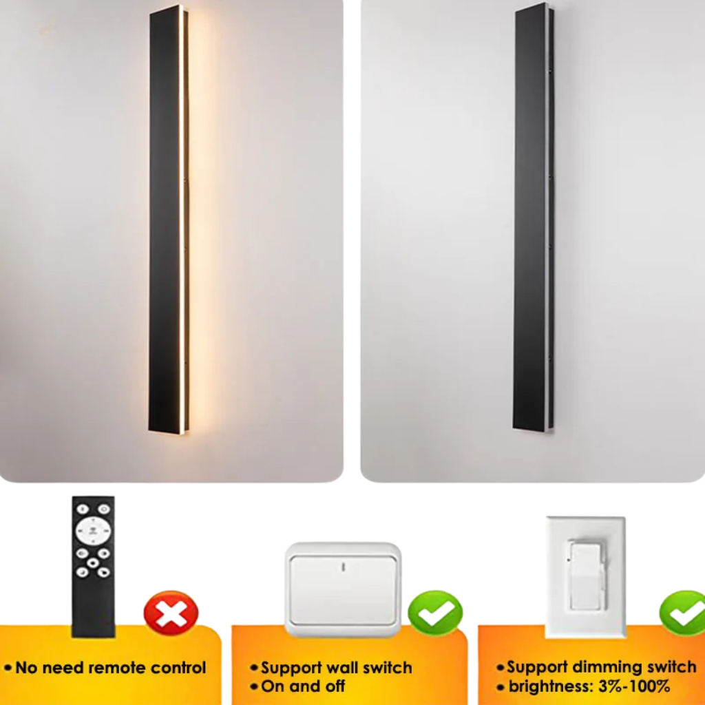 Black Outdoor Wall Lantern with Dimmer Switch – Adjustable Brightness Exterior Wall Light for Garden and Porch