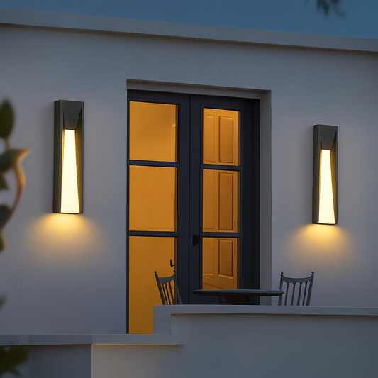 Modern Outdoor Wall Lamp, Black Aluminum Exterior Lighting for Porch and Garden – LED, Available in Multiple Sizes and Color Temperatures