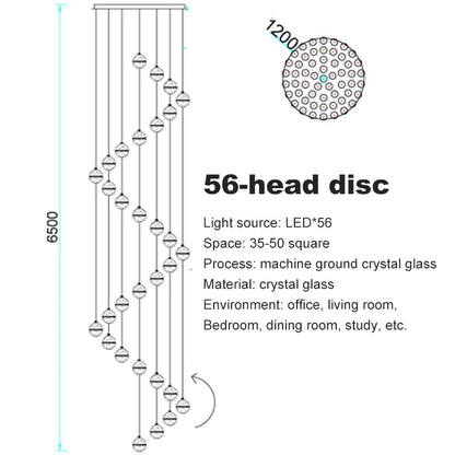 Elegant Crystal Glass Pendant Light with Adjustable Cable for Kitchen and Indoor Spaces – Modern Hanging Lights 14