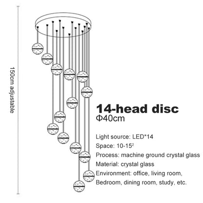 Elegant Crystal Glass Pendant Light with Adjustable Cable for Kitchen and Indoor Spaces – Modern Hanging Lights 15