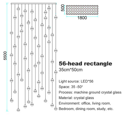 Elegant Crystal Glass Pendant Light with Adjustable Cable for Kitchen and Indoor Spaces – Modern Hanging Lights 24