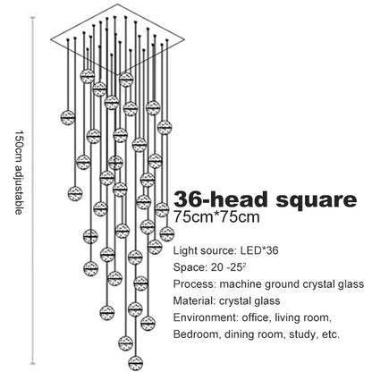 Elegant Crystal Glass Pendant Light with Adjustable Cable for Kitchen and Indoor Spaces – Modern Hanging Lights 26