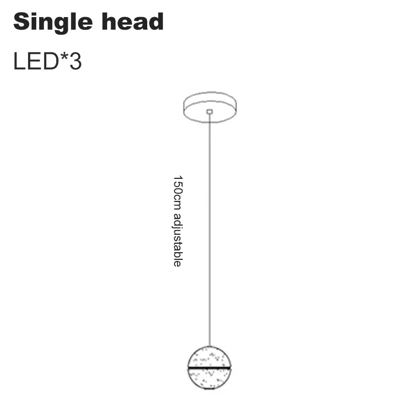 Elegant Crystal Glass Pendant Light with Adjustable Cable for Kitchen and Indoor Spaces – Modern Hanging Lights 9