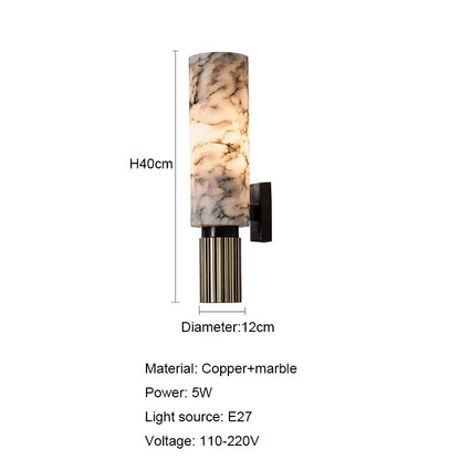 Luxury Marble Wall Sconce – 15.7 Wall Lamp for Living Room and Bedroom Lighting, E27 Socket 6