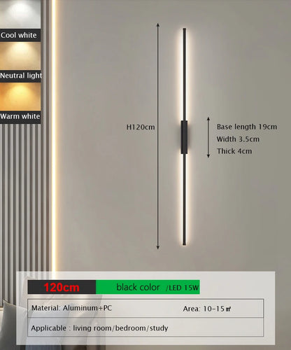 Minimalist Black Wall Sconce – LED Wall Lamp for Bedroom and Living Room, Space-Saving Indoor Wall Lights 8