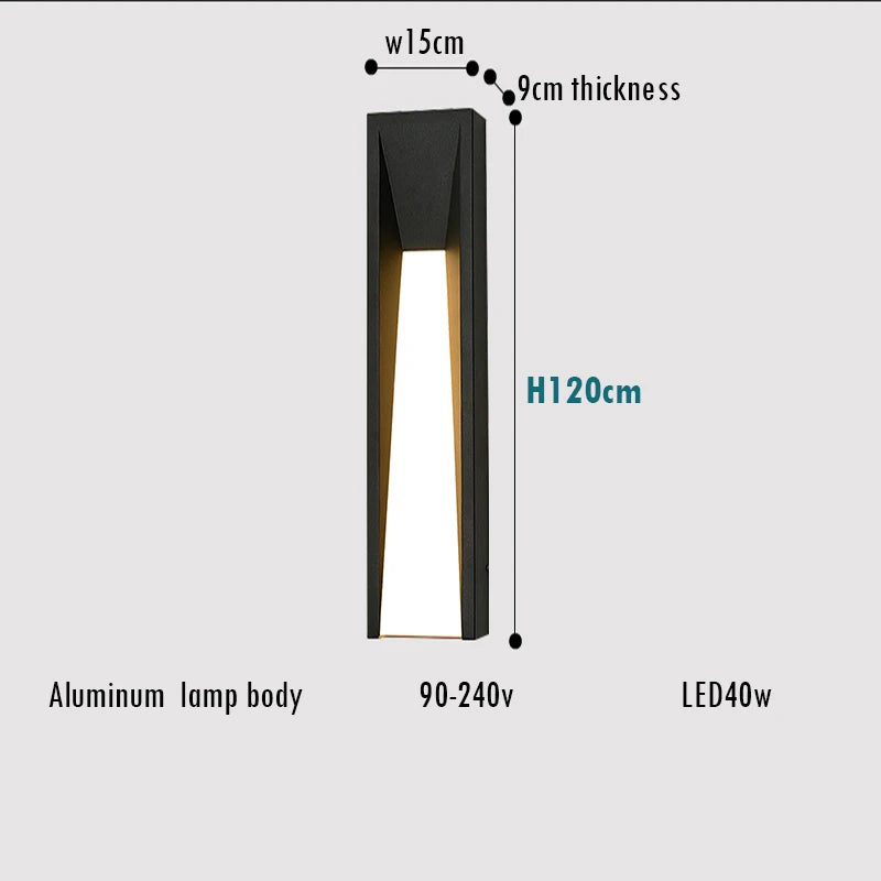 Modern Outdoor Wall Lamp, Black Aluminum Exterior Lighting for Porch and Garden – LED, Available in Multiple Sizes and Color Temperatures 10