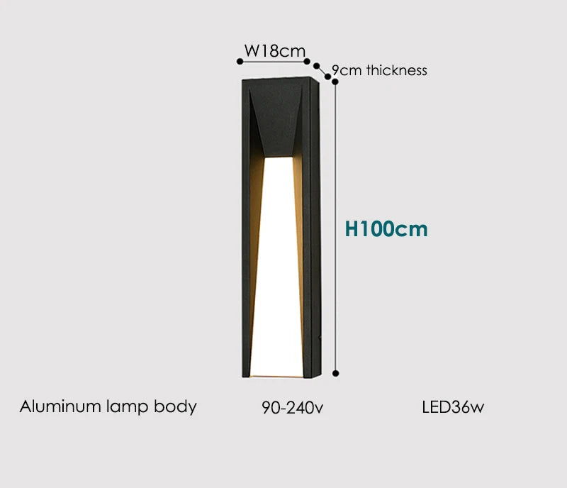 Modern Outdoor Wall Lamp, Black Aluminum Exterior Lighting for Porch and Garden – LED, Available in Multiple Sizes and Color Temperatures 11