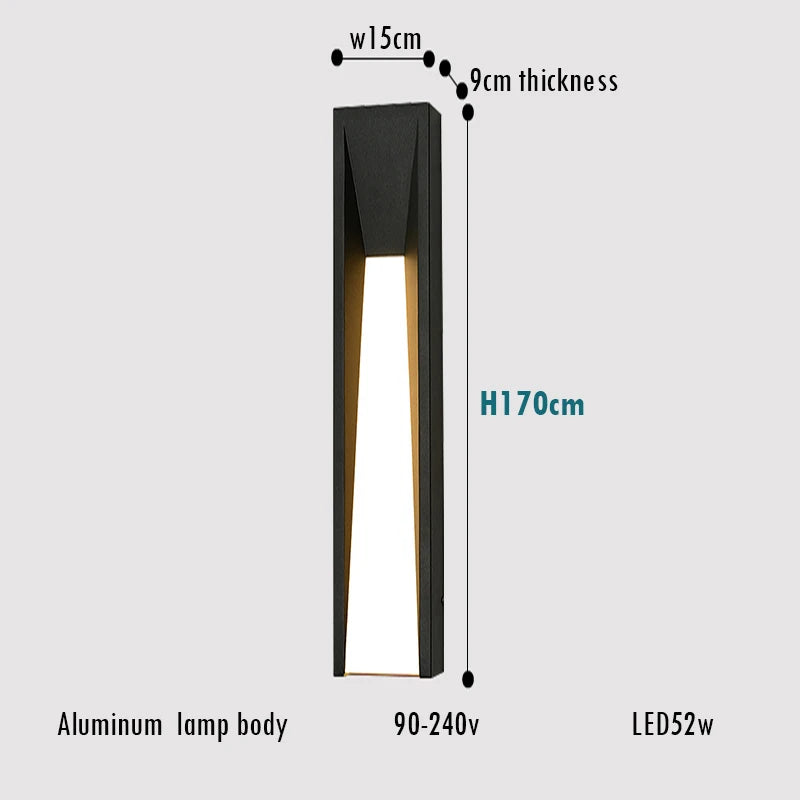 Modern Outdoor Wall Lamp, Black Aluminum Exterior Lighting for Porch and Garden – LED, Available in Multiple Sizes and Color Temperatures 12