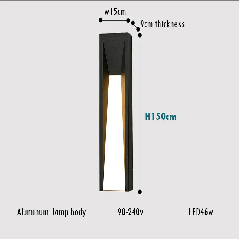 Modern Outdoor Wall Lamp, Black Aluminum Exterior Lighting for Porch and Garden – LED, Available in Multiple Sizes and Color Temperatures 7